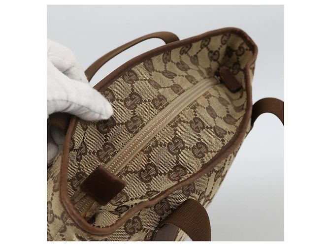 GUCCI GG Canvas Tote Bag Beige Silber 28892 Auth AMZ559 - Ansicht 6