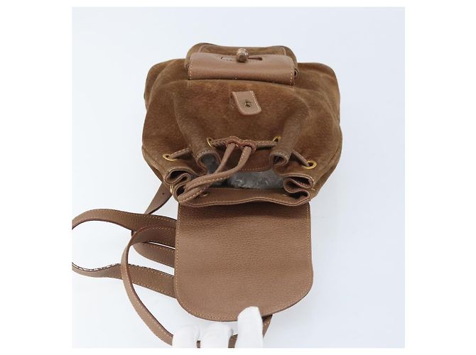 Bamboo Zaino in Bambù GUCCI Camoscio Marrone Oro 003 1705 0030 Auth AMZ377 D'oro - vista 10