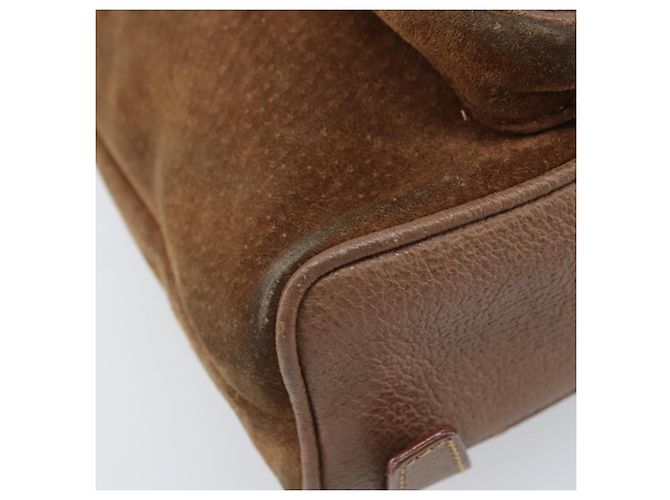 Bamboo Zaino in Bambù GUCCI Camoscio Marrone Oro 003 1705 0030 Auth AMZ377 D'oro - vista 17