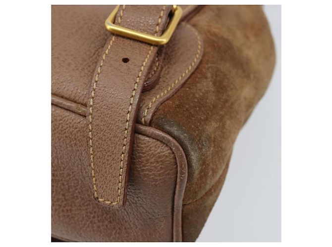 Bamboo Zaino in Bambù GUCCI Camoscio Marrone Oro 003 1705 0030 Auth AMZ377 D'oro - vista 18