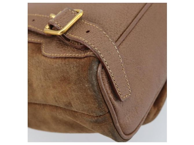 Bamboo Zaino in Bambù GUCCI Camoscio Marrone Oro 003 1705 0030 Auth AMZ377 D'oro - vista 19