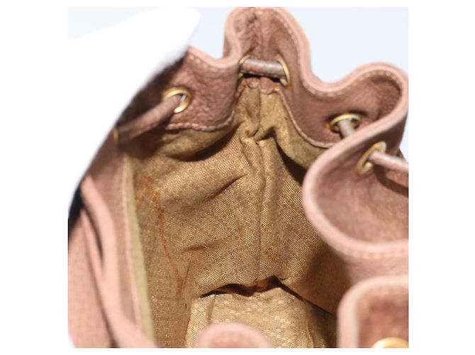 Bamboo Zaino in Bambù GUCCI Camoscio Marrone Oro 003 1705 0030 Auth AMZ377 D'oro - vista 24