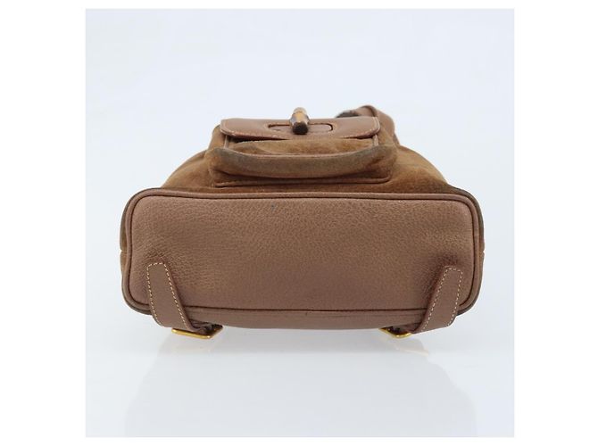 Bamboo Zaino in Bambù GUCCI Camoscio Marrone Oro 003 1705 0030 Auth AMZ377 D'oro - vista 5