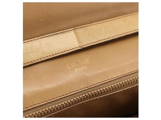 16 Céline Borsa a Spalla in Tela Macadam CELINE in Pelle PVC Beige Oro Auth BAZ705 D'oro - vista 12