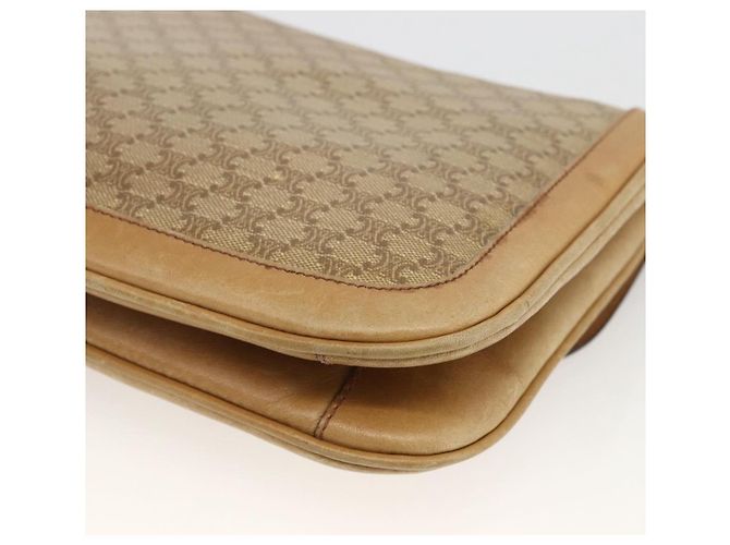 16 Céline Borsa a Spalla in Tela Macadam CELINE in Pelle PVC Beige Oro Auth BAZ705 D'oro - vista 15