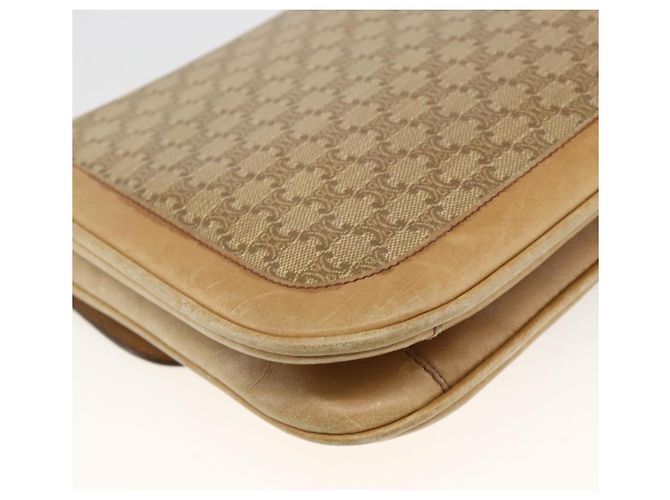 16 Céline Borsa a Spalla in Tela Macadam CELINE in Pelle PVC Beige Oro Auth BAZ705 D'oro - vista 16
