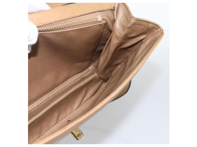 16 Céline Borsa a Spalla in Tela Macadam CELINE in Pelle PVC Beige Oro Auth BAZ705 D'oro - vista 18