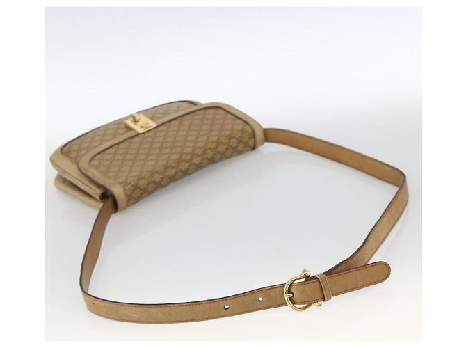 16 Céline Borsa a Spalla in Tela Macadam CELINE in Pelle PVC Beige Oro Auth BAZ705 D'oro - vista 7
