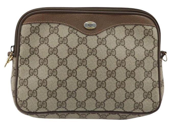 GUCCI GG Supreme Schultertasche PVC Beige Gold 97 02 068 Auth AMZ005 Golden - Ansicht 13