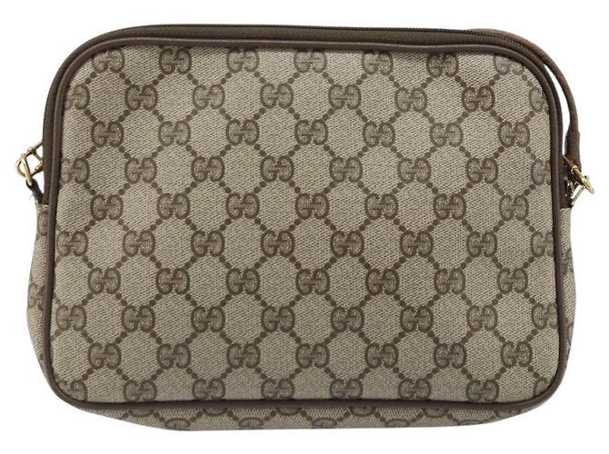 GUCCI GG Supreme Schultertasche PVC Beige Gold 97 02 068 Auth AMZ005 Golden - Ansicht 2