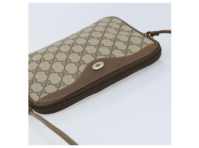 GUCCI GG Supreme Schultertasche PVC Beige Gold 97 02 068 Auth AMZ005 Golden - Ansicht 6