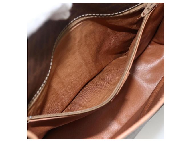 Céline Sac à épaule en toile Macadam CELINE en cuir PVC marron doré Auth ARZ857 - vue 11