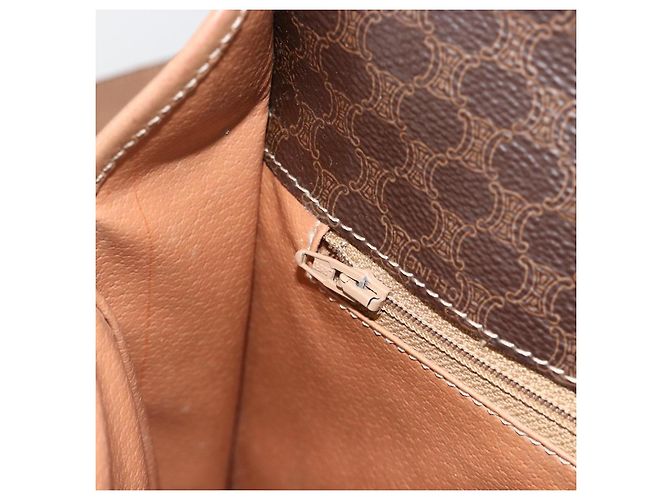 Céline Sac à épaule en toile Macadam CELINE en cuir PVC marron doré Auth ARZ857 - vue 21