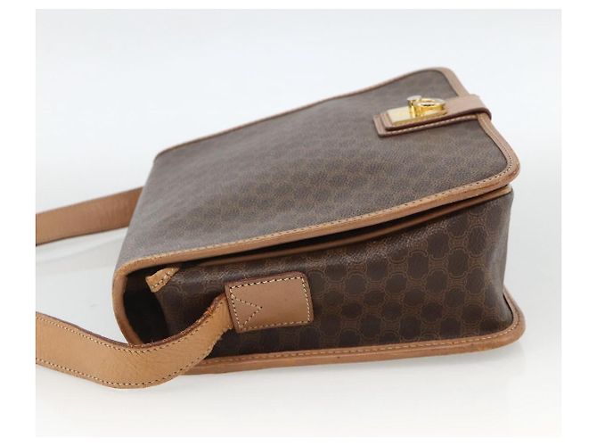 Céline Sac à épaule en toile Macadam CELINE en cuir PVC marron doré Auth ARZ857 - vue 3