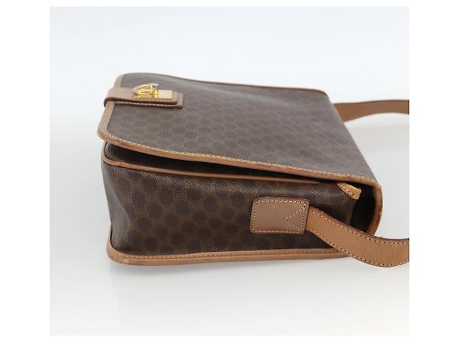 Céline Sac à épaule en toile Macadam CELINE en cuir PVC marron doré Auth ARZ857 - vue 4