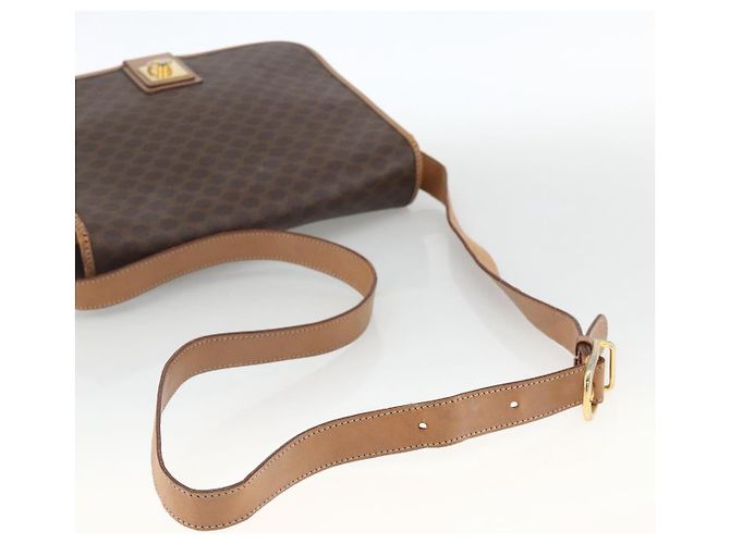 Céline Sac à épaule en toile Macadam CELINE en cuir PVC marron doré Auth ARZ857 - vue 7