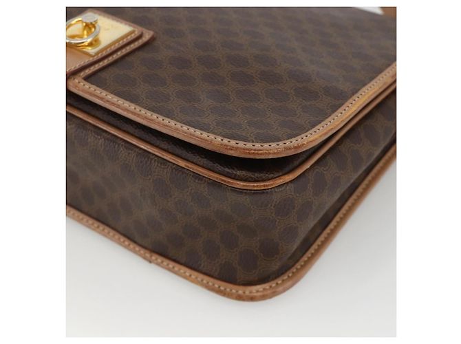 Céline Sac à épaule en toile Macadam CELINE en cuir PVC marron doré Auth ARZ857 - vue 9