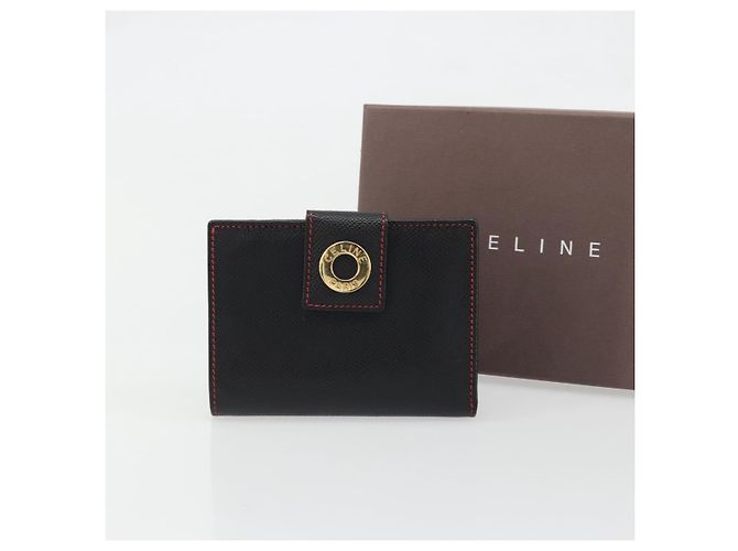 CÉLINE Circle Kompaktgeldbörse aus Leder Schwarz Gold Auth YKZ1057A Golden - Ansicht 12