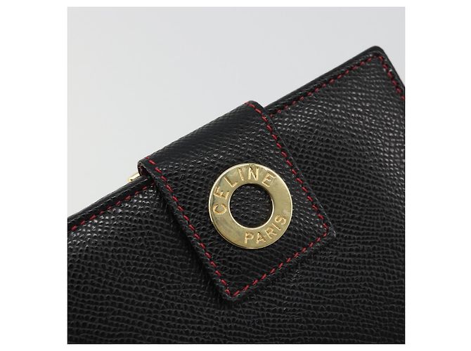 CÉLINE Circle Kompaktgeldbörse aus Leder Schwarz Gold Auth YKZ1057A Golden - Ansicht 17