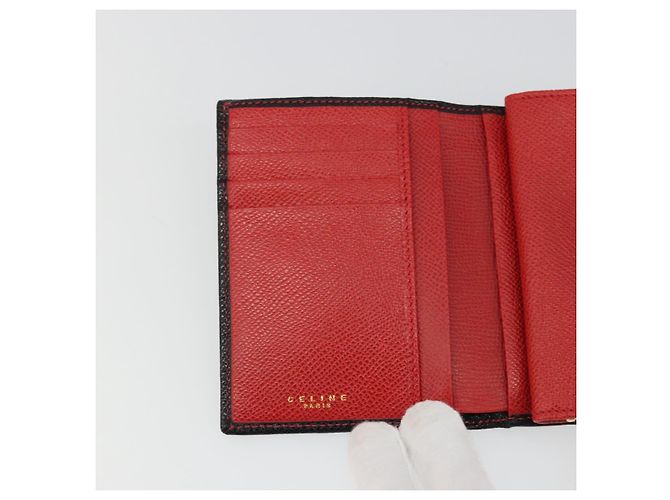 CÉLINE Circle Kompaktgeldbörse aus Leder Schwarz Gold Auth YKZ1057A Golden - Ansicht 18
