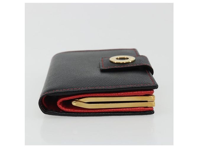 CÉLINE Circle Kompaktgeldbörse aus Leder Schwarz Gold Auth YKZ1057A Golden - Ansicht 3