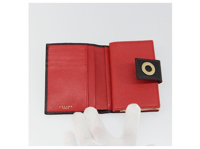 CÉLINE Circle Kompaktgeldbörse aus Leder Schwarz Gold Auth YKZ1057A Golden - Ansicht 8
