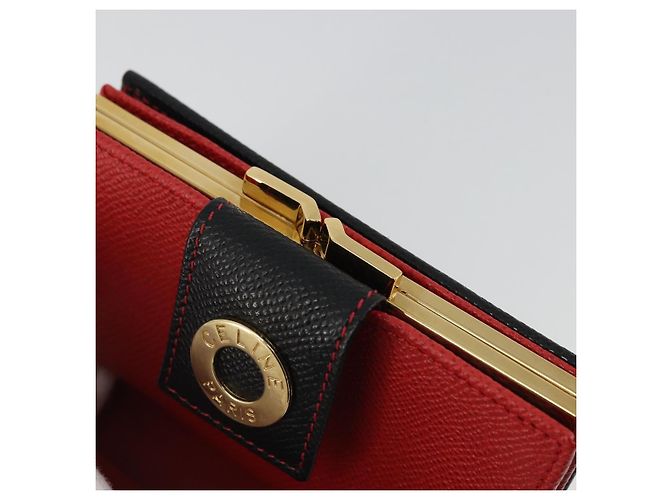 CÉLINE Circle Kompaktgeldbörse aus Leder Schwarz Gold Auth YKZ1057A Golden - Ansicht 9