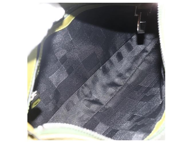BALLY Schultertasche Wildleder Grün Silber Auth 174837 - Ansicht 10