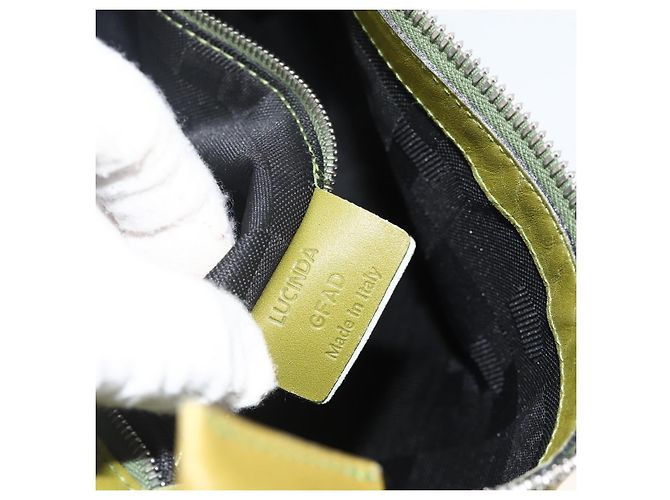 BALLY Schultertasche Wildleder Grün Silber Auth 174837 - Ansicht 11