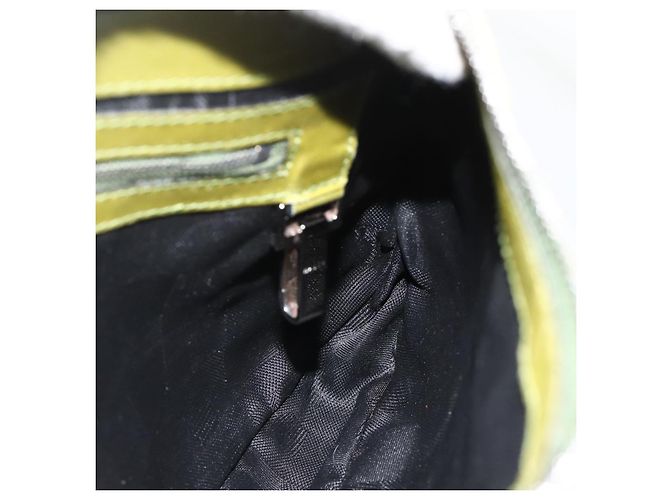 BALLY Schultertasche Wildleder Grün Silber Auth 174837 - Ansicht 19