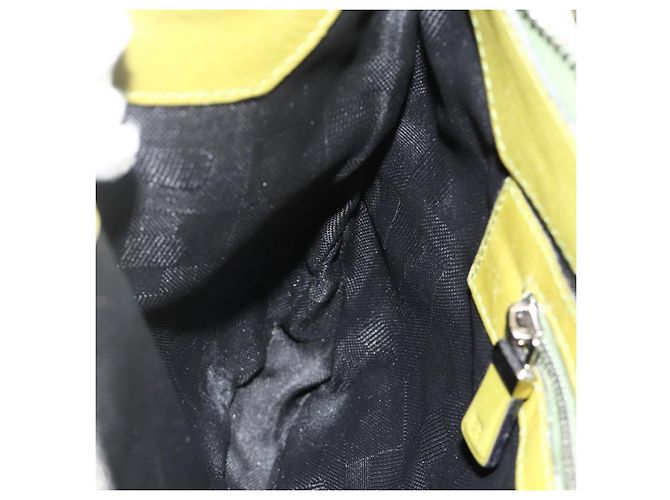 BALLY Schultertasche Wildleder Grün Silber Auth 174837 - Ansicht 20