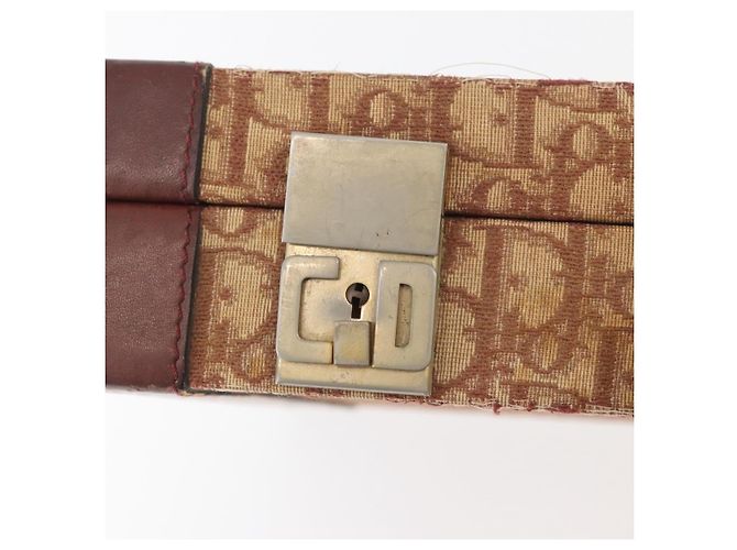 Baule in tela Trotter Christian Dior Rosso Oro Auth BAZ436 D'oro - vista 18