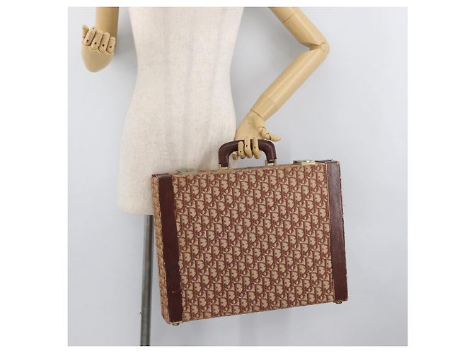 Baule in tela Trotter Christian Dior Rosso Oro Auth BAZ436 D'oro - vista 22