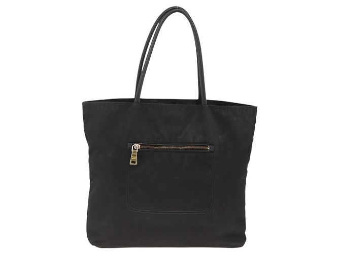 Borsa Tote Prada in nylon nero e oro Auth YKZ773 D'oro - vista 2