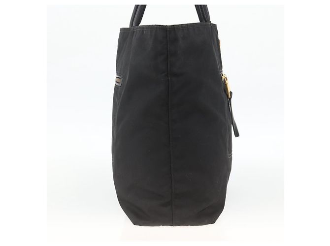 Borsa Tote Prada in nylon nero e oro Auth YKZ773 D'oro - vista 3