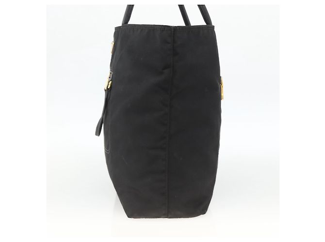 Borsa Tote Prada in nylon nero e oro Auth YKZ773 D'oro - vista 4