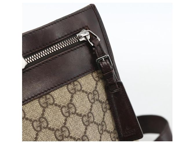 Gucci Borsa a Spalla GG Supreme PVC Beige Argento 92560 Auth ka3837 - vista 10