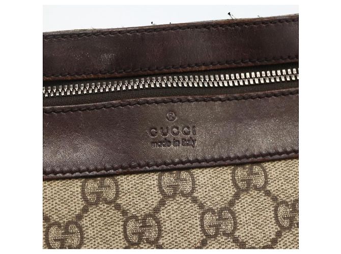 Gucci Borsa a Spalla GG Supreme PVC Beige Argento 92560 Auth ka3837 - vista 17