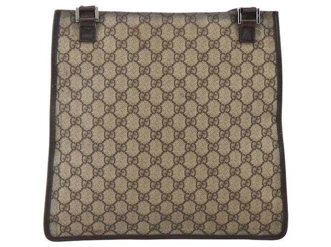 Gucci Borsa a Spalla GG Supreme PVC Beige Argento 92560 Auth ka3837 - vista 2