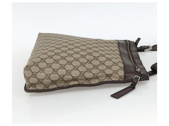 Gucci Borsa a Spalla GG Supreme PVC Beige Argento 92560 Auth ka3837 - vista 4