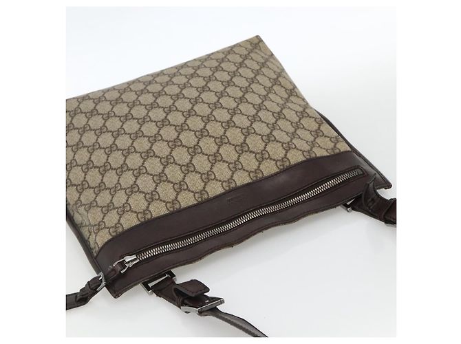 Gucci Borsa a Spalla GG Supreme PVC Beige Argento 92560 Auth ka3837 - vista 6
