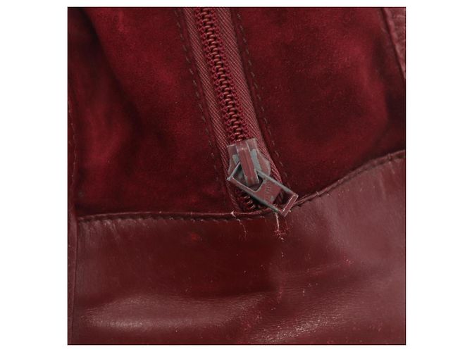 LOEWE Borsa a Mano Anagram in Pelle Scamosciata Bordeaux Oro Auth bs34369 D'oro Bordò - vista 10