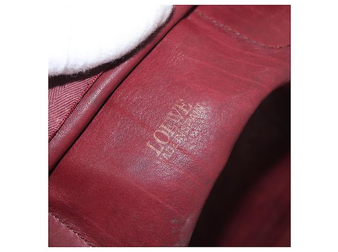 LOEWE Borsa a Mano Anagram in Pelle Scamosciata Bordeaux Oro Auth bs34369 D'oro Bordò - vista 11