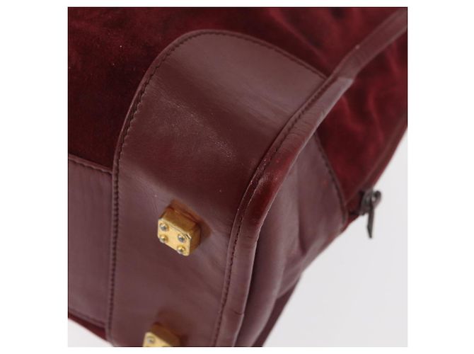 LOEWE Borsa a Mano Anagram in Pelle Scamosciata Bordeaux Oro Auth bs34369 D'oro Bordò - vista 16
