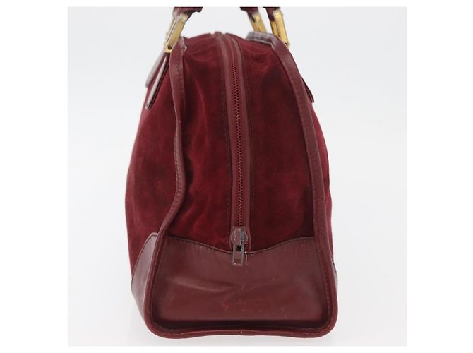 LOEWE Borsa a Mano Anagram in Pelle Scamosciata Bordeaux Oro Auth bs34369 D'oro Bordò - vista 4