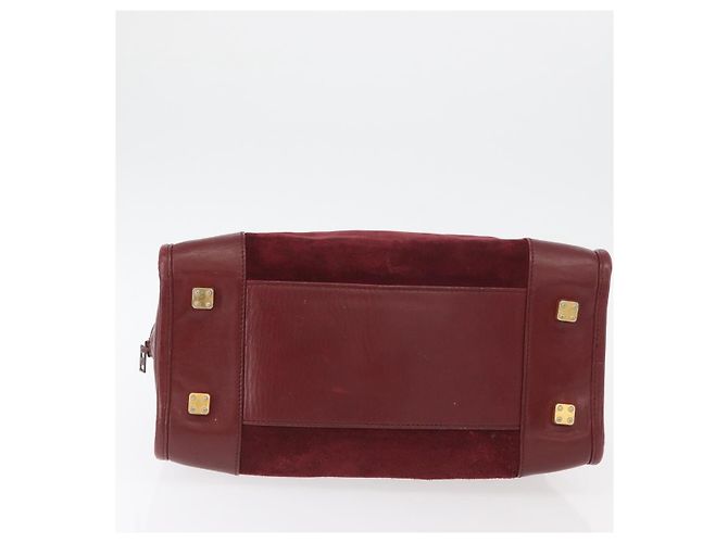 LOEWE Borsa a Mano Anagram in Pelle Scamosciata Bordeaux Oro Auth bs34369 D'oro Bordò - vista 5
