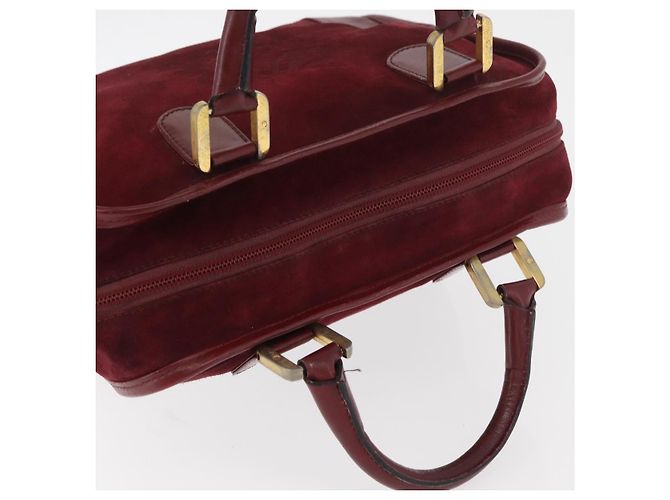 LOEWE Borsa a Mano Anagram in Pelle Scamosciata Bordeaux Oro Auth bs34369 D'oro Bordò - vista 6
