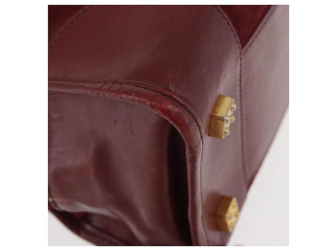 LOEWE Borsa a Mano Anagram in Pelle Scamosciata Bordeaux Oro Auth bs34369 D'oro Bordò - vista 9