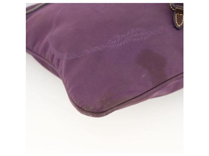 Borsa a Spalla PRADA in Nylon Viola Oro Auth fm5271 D'oro Porpora - vista 14