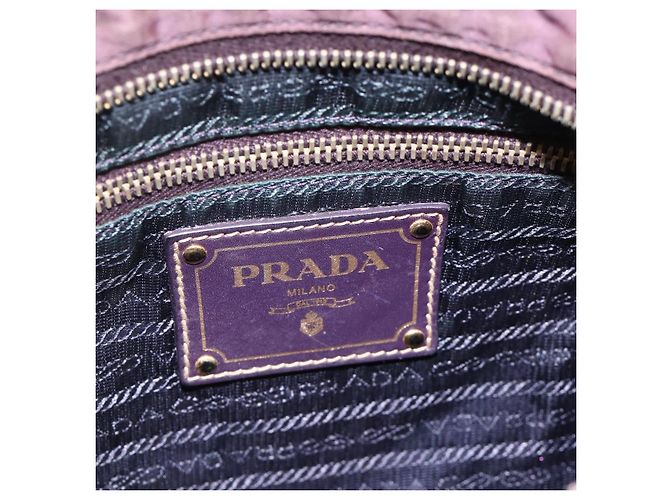 Borsa a Spalla PRADA in Nylon Viola Oro Auth fm5271 D'oro Porpora - vista 17